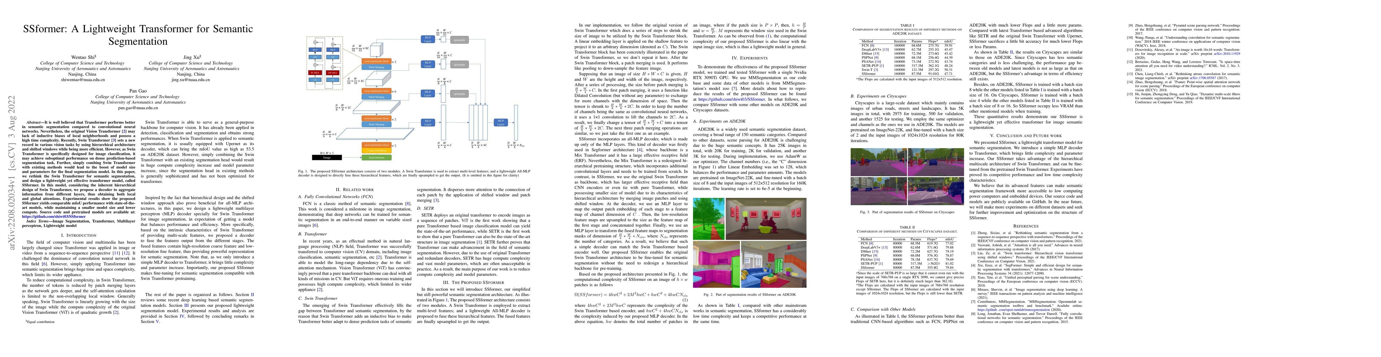 Thumbnail for SSformer: A Lightweight Transformer for Semantic Segmentation