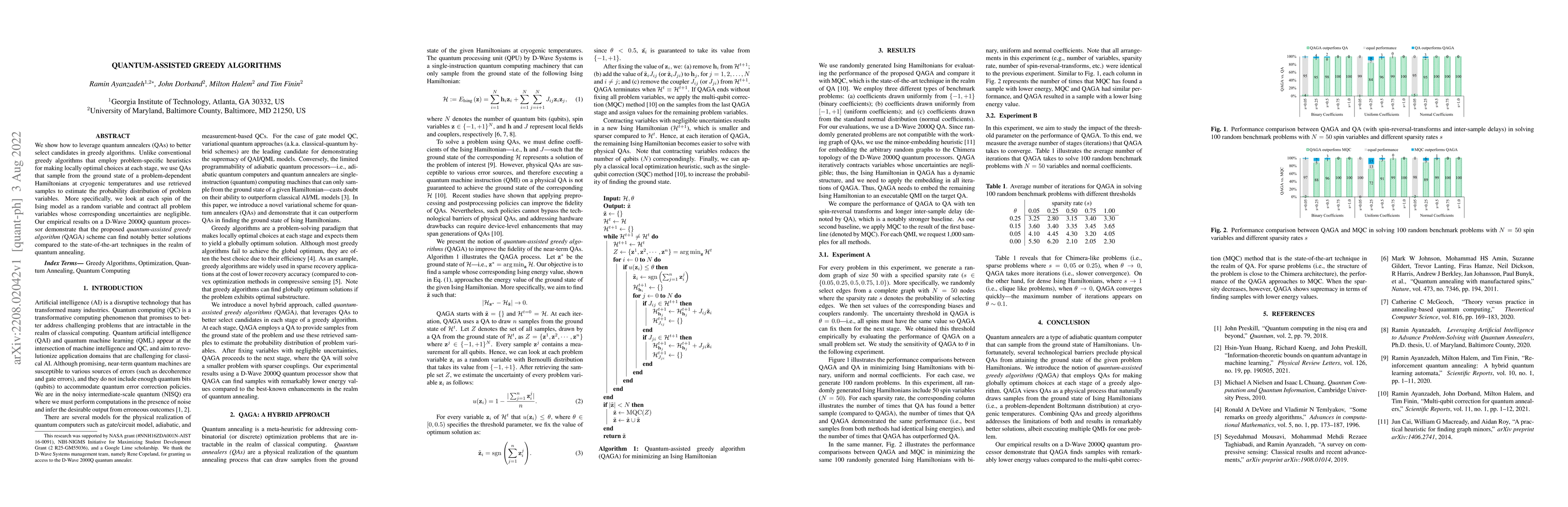 Thumbnail for Quantum-Assisted Greedy Algorithms