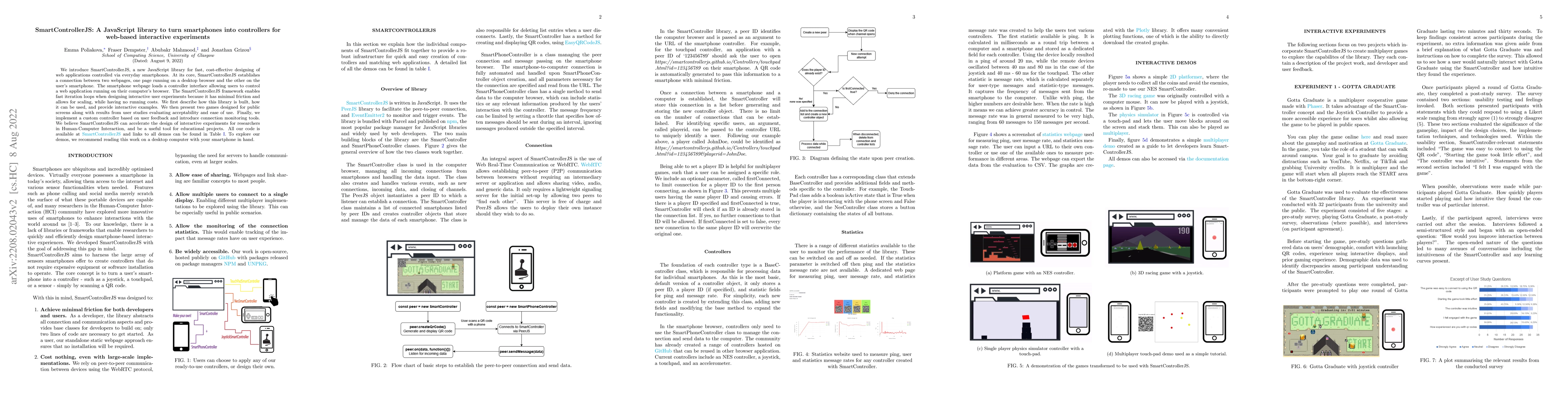 Thumbnail for SmartControllerJS: A JavaScript library to turn smartphones into
  controllers for web-based interactive experiments