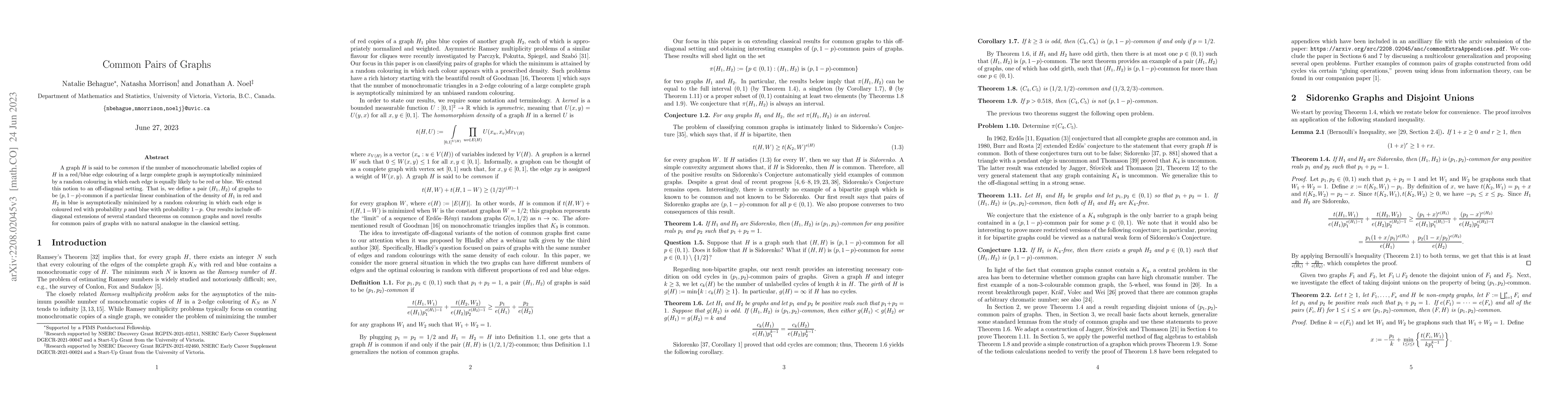 Thumbnail for Common Pairs of Graphs