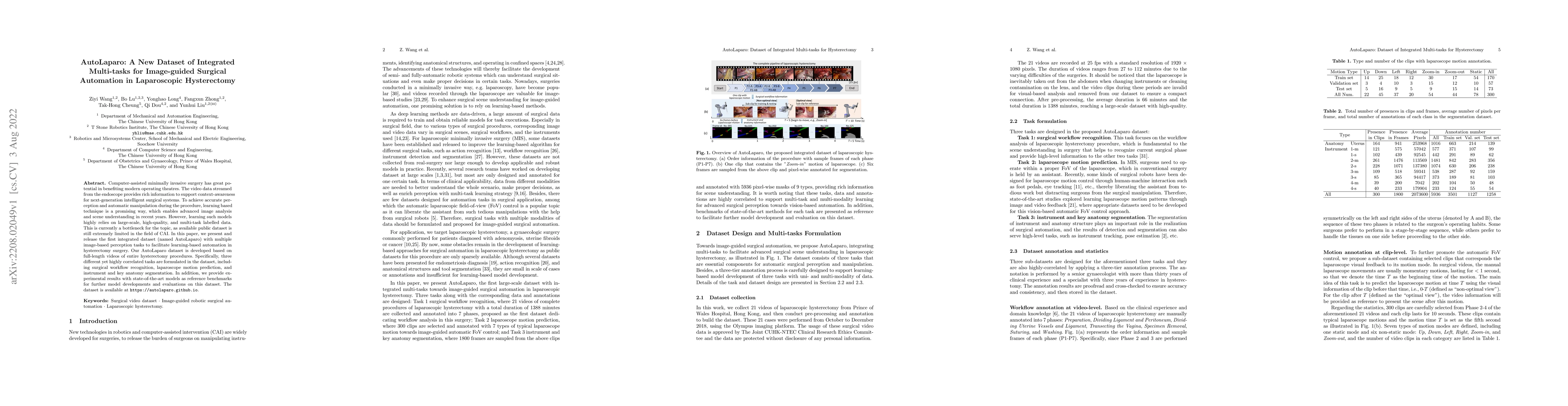 Thumbnail for AutoLaparo: A New Dataset of Integrated Multi-tasks for Image-guided
  Surgical Automation in Laparoscopic Hysterectomy