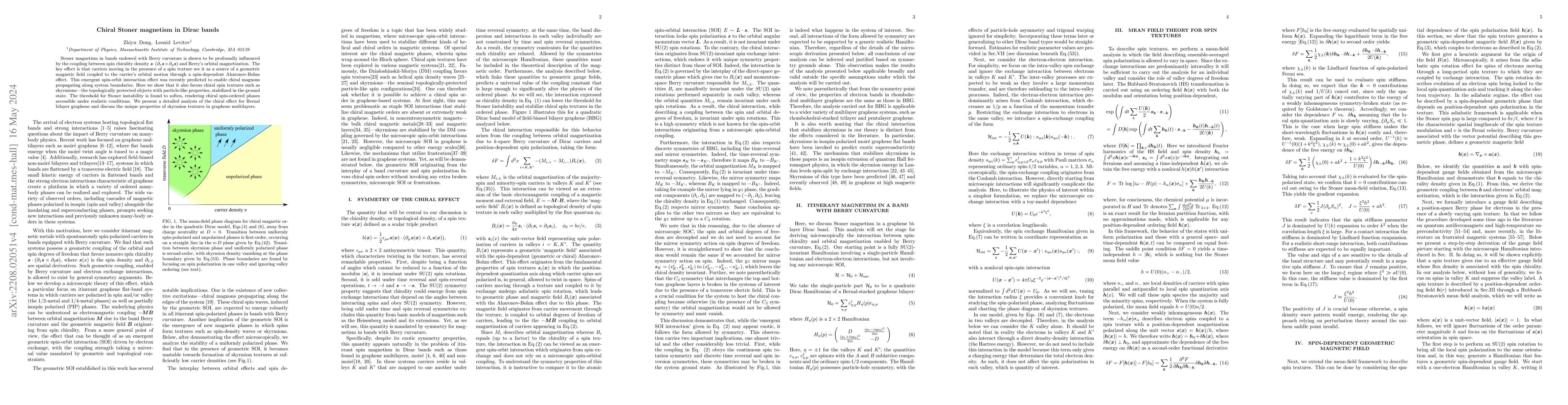 Thumbnail for Chiral Stoner magnetism in Dirac bands