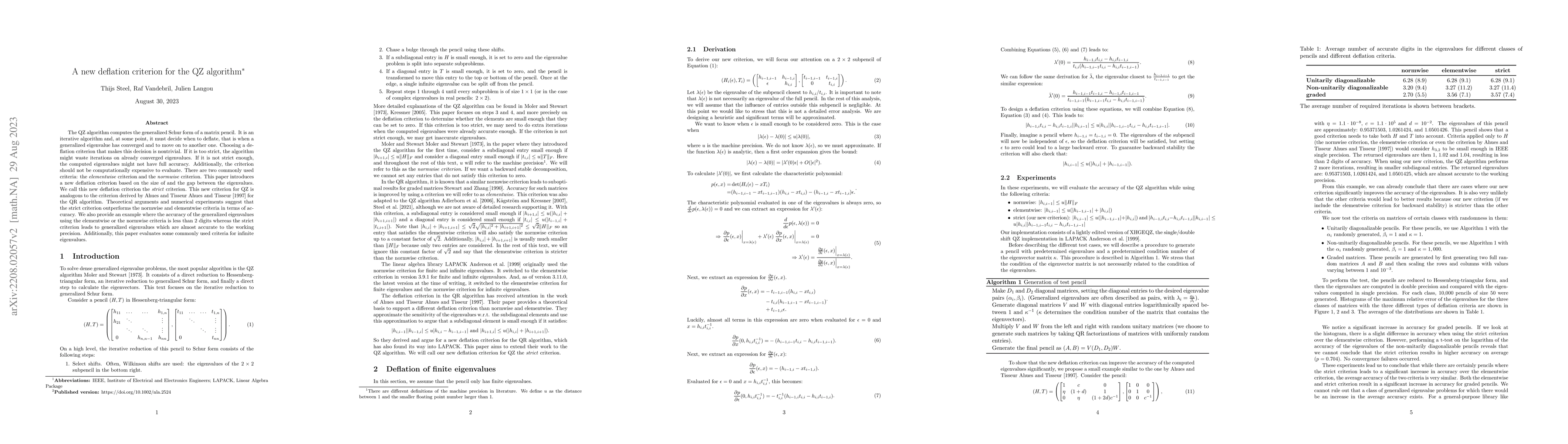 Thumbnail for A new deflation criterion for the QZ algorithm