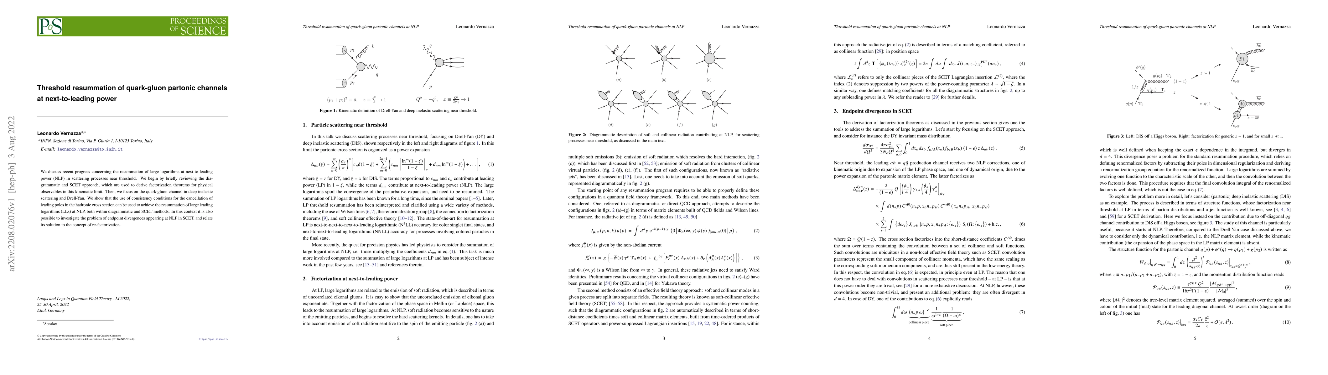 Thumbnail for Threshold resummation of quark-gluon partonic channels at
  next-to-leading power