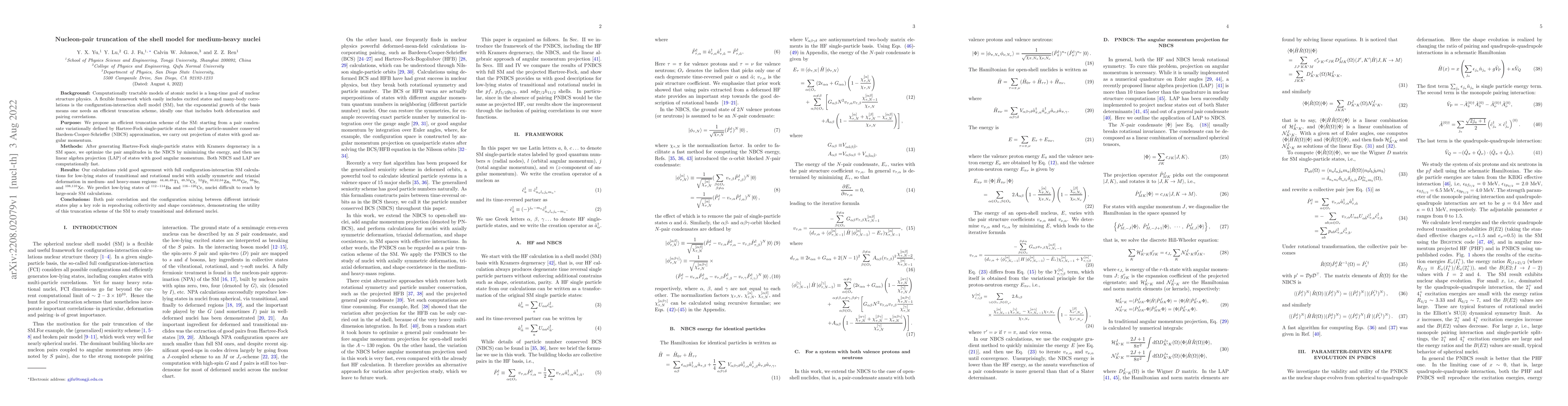 Thumbnail for Nucleon-pair truncation of the shell model for medium-heavy nuclei