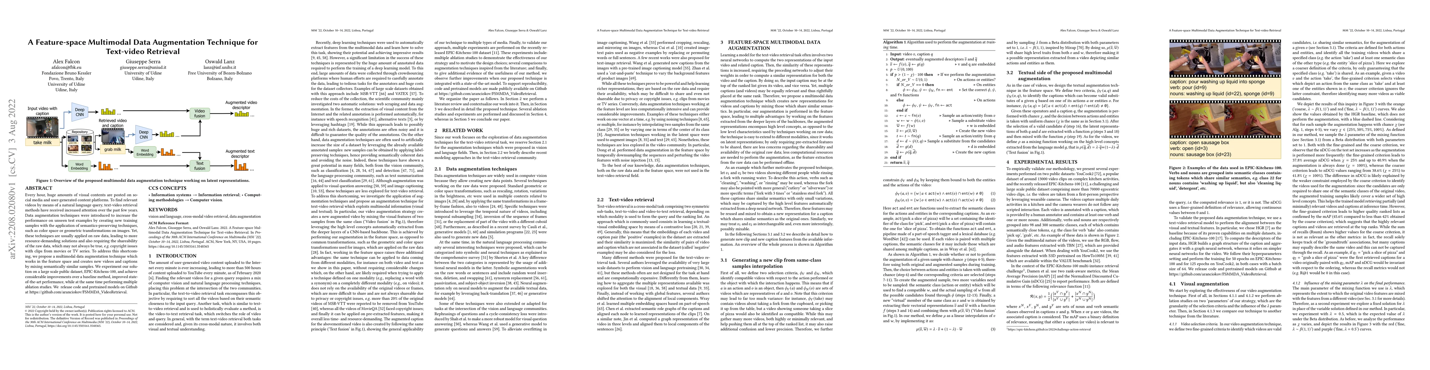 Thumbnail for A Feature-space Multimodal Data Augmentation Technique for Text-video
  Retrieval