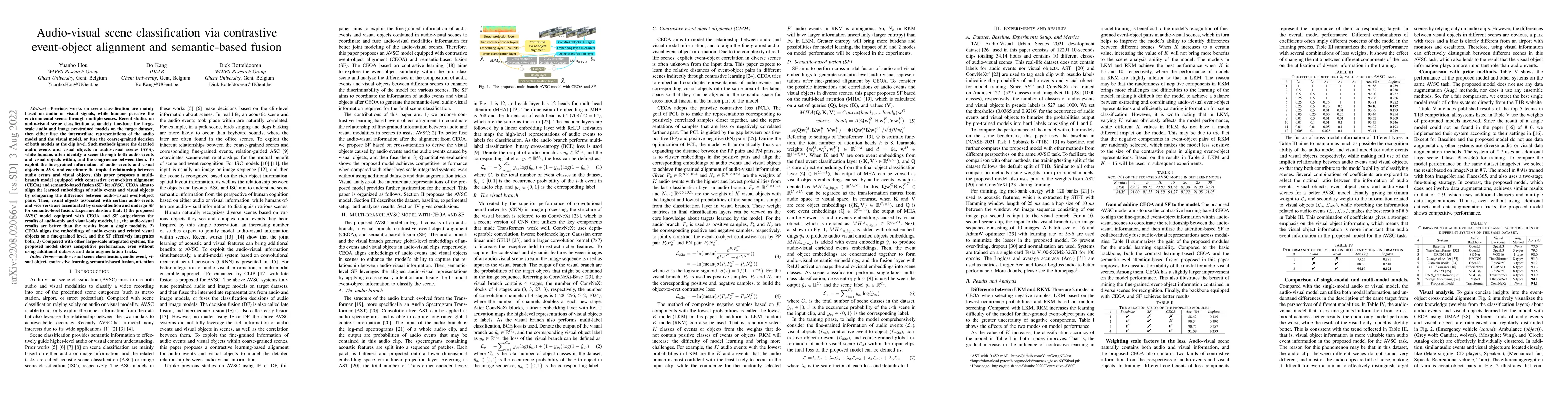 Thumbnail for Audio-visual scene classification via contrastive event-object alignment
  and semantic-based fusion