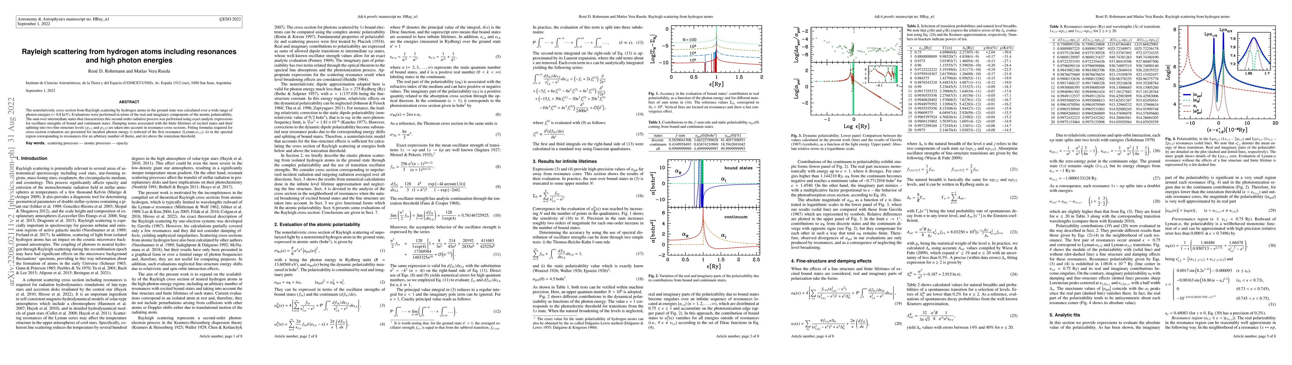 Thumbnail for Rayleigh scattering from hydrogen atoms including resonances and high
  photon energies
