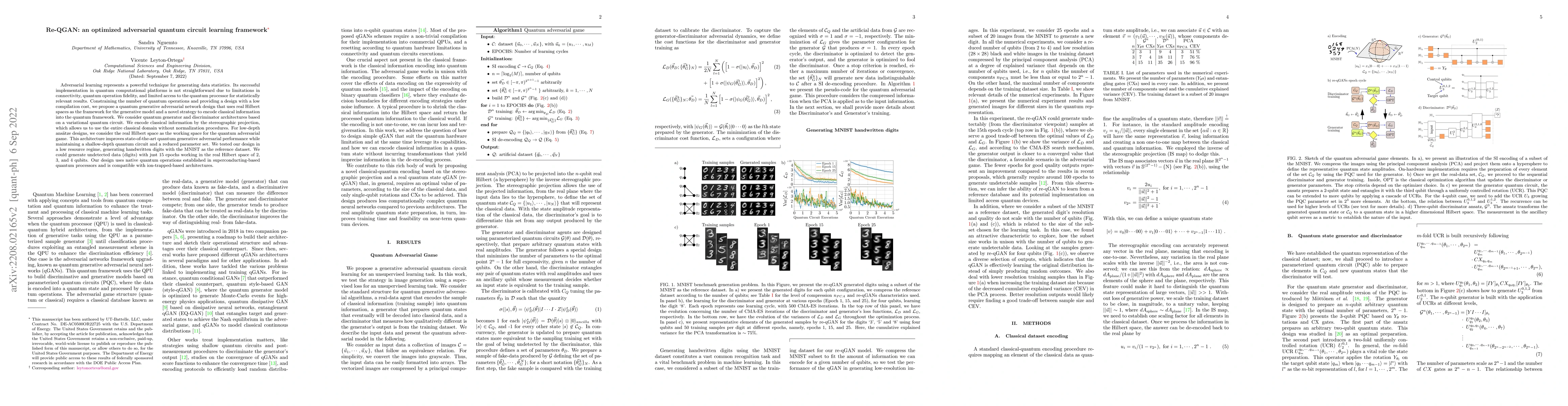 Thumbnail for Re-QGAN: an optimized adversarial quantum circuit learning framework