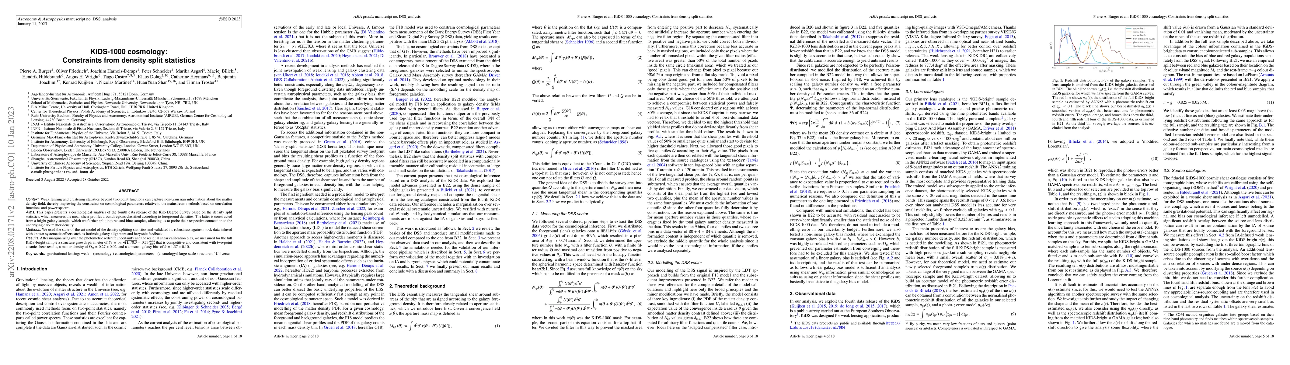 Thumbnail for KiDS-1000 Cosmology: Constraints from density split statistics