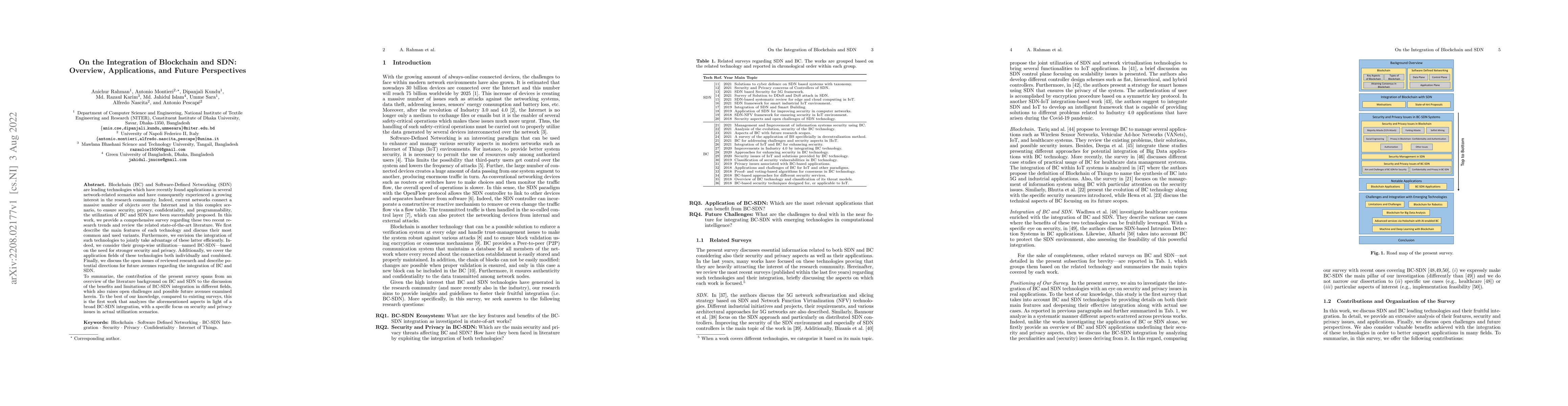 Thumbnail for On the Integration of Blockchain and SDN: Overview, Applications, and
  Future Perspectives