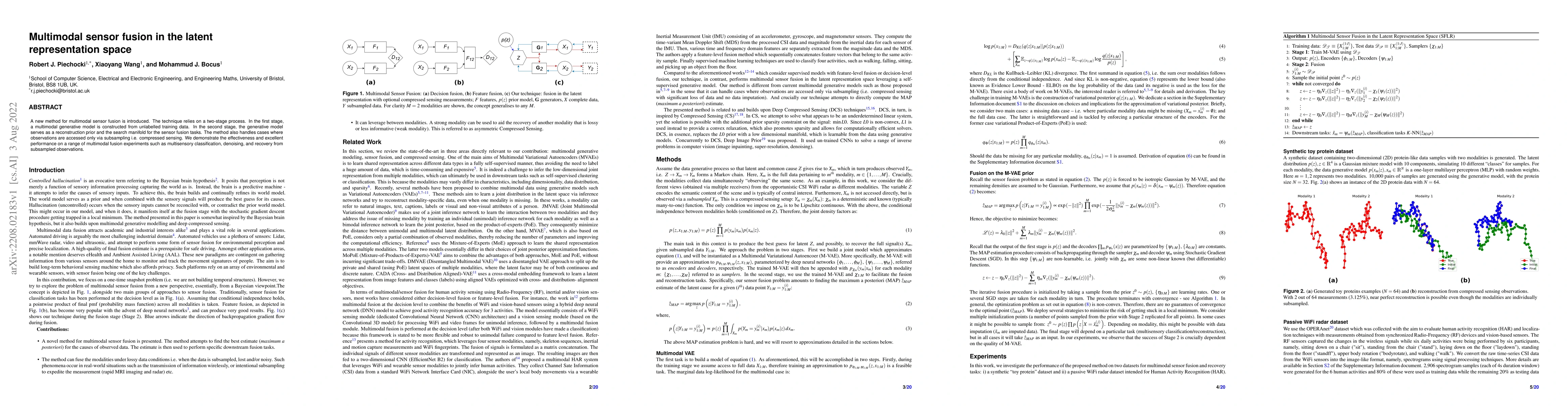 Thumbnail for Multimodal sensor fusion in the latent representation space