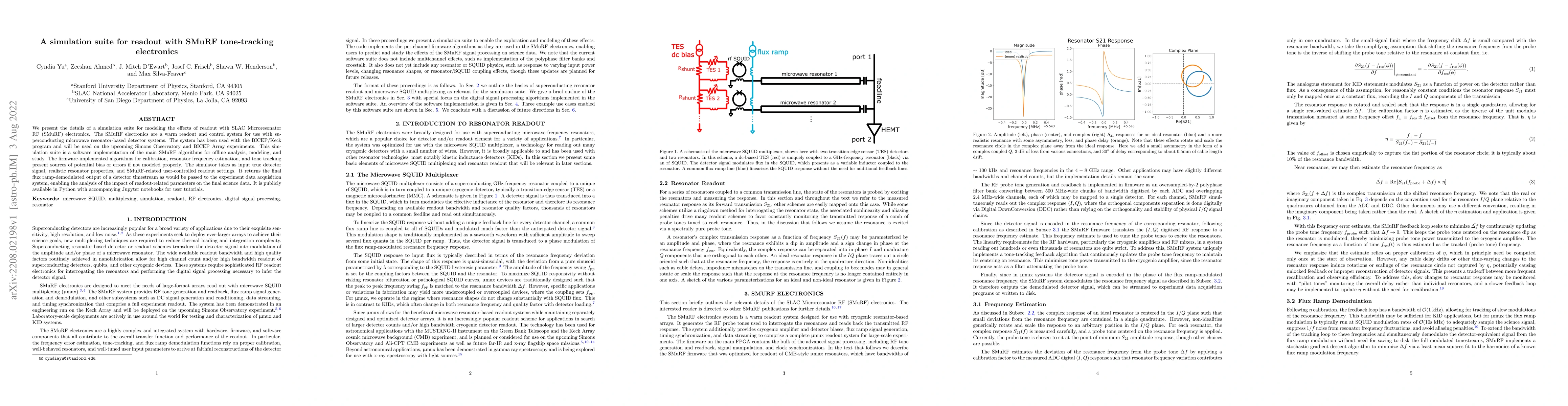 Thumbnail for A simulation suite for readout with SMuRF tone-tracking electronics