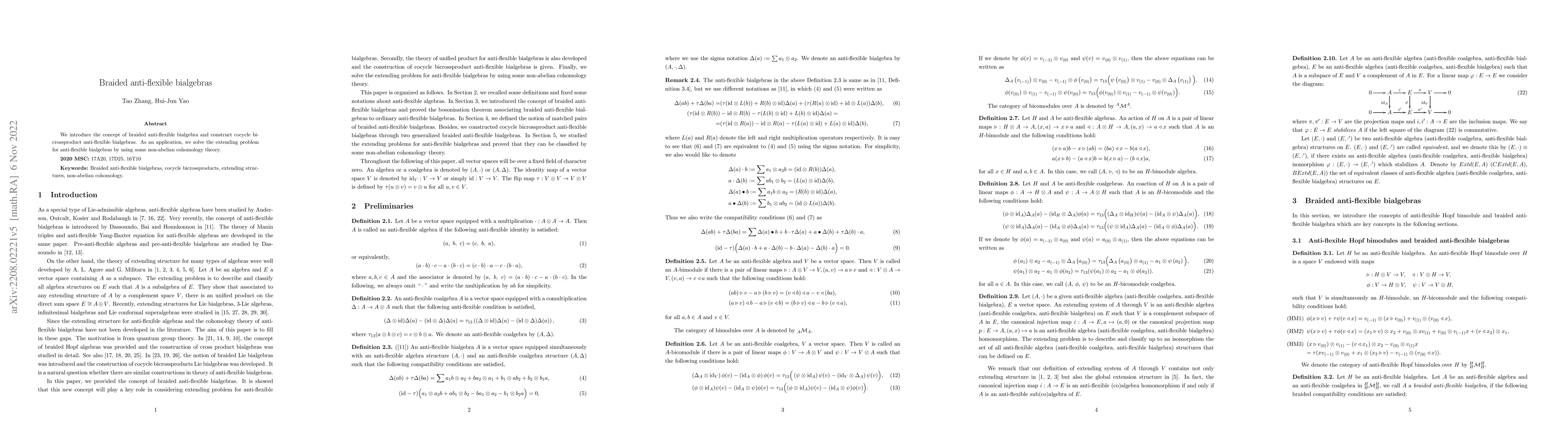 Thumbnail for Braided anti-flexible bialgebras