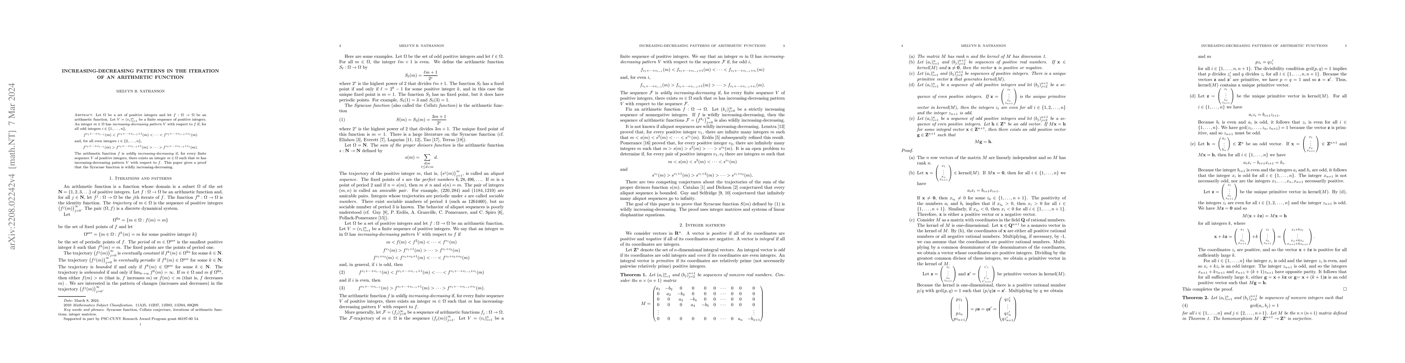 Thumbnail for Increasing-decreasing patterns in the iteration of an arithmetic
  function