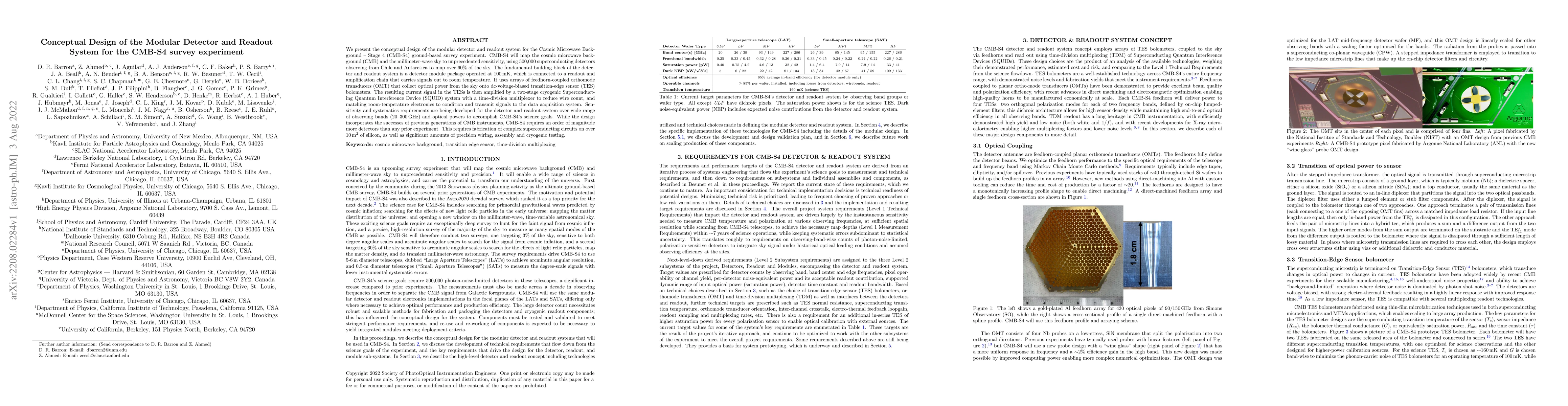Thumbnail for Conceptual Design of the Modular Detector and Readout System for the
  CMB-S4 survey experiment