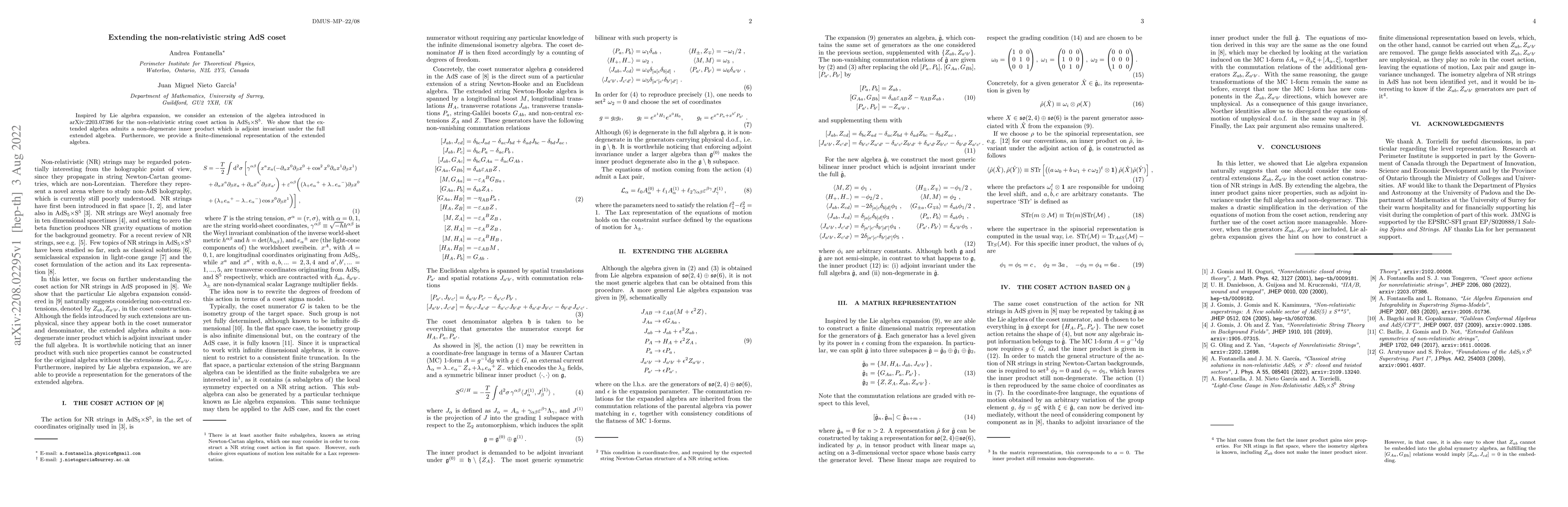Thumbnail for Extending the non-relativistic string AdS coset