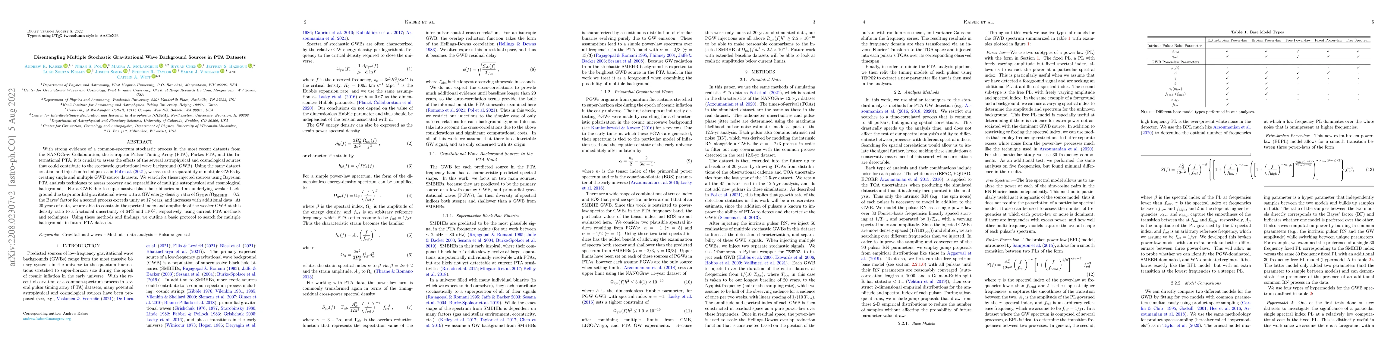 Thumbnail for Disentangling Multiple Stochastic Gravitational Wave Background Sources
  in PTA Datasets