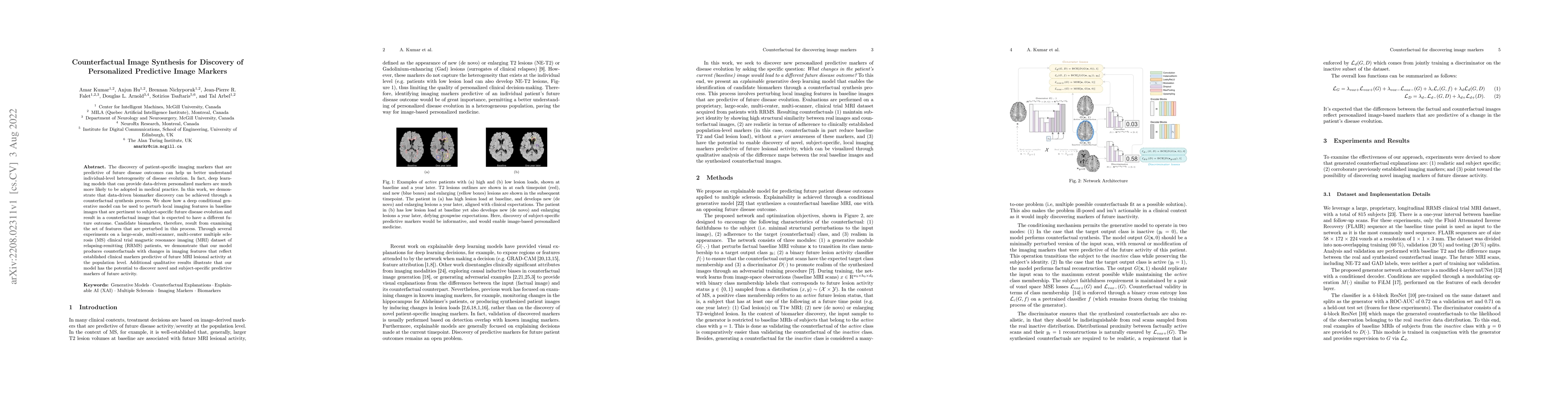 Thumbnail for Counterfactual Image Synthesis for Discovery of Personalized Predictive
  Image Markers