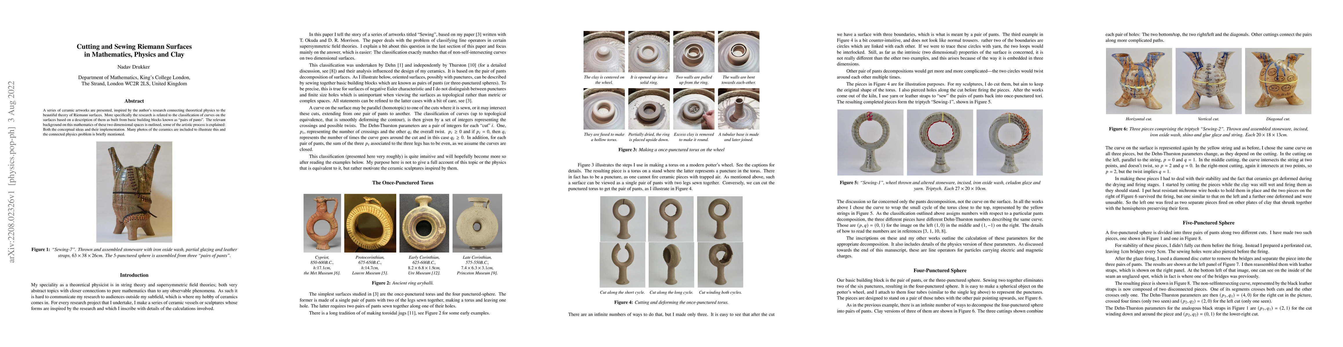 Thumbnail for Cutting and Sewing Riemann Surfaces in Mathematics, Physics and Clay