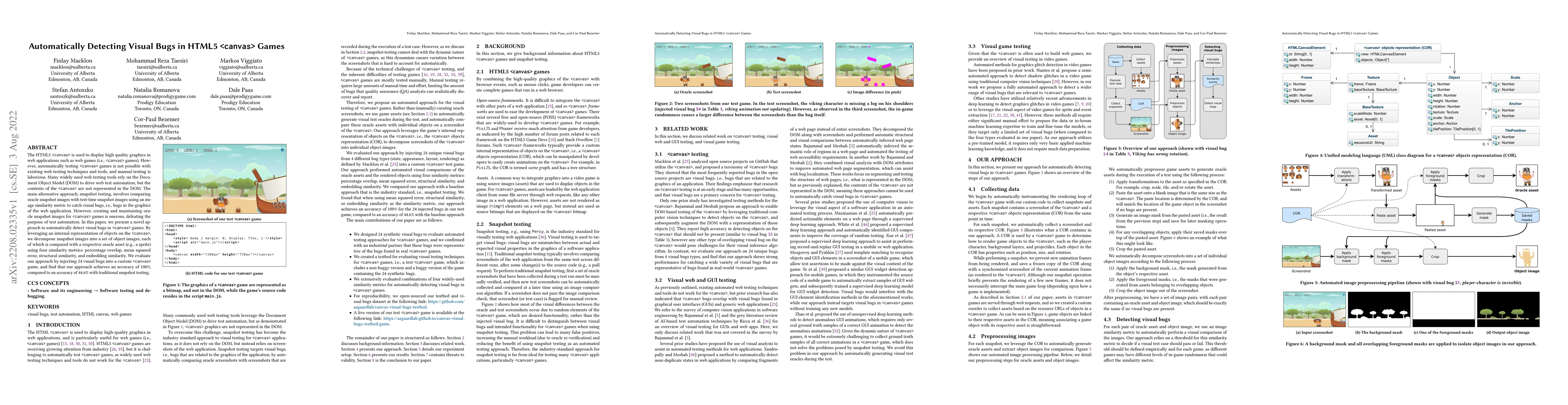Thumbnail for Automatically Detecting Visual Bugs in HTML5 <canvas> Games