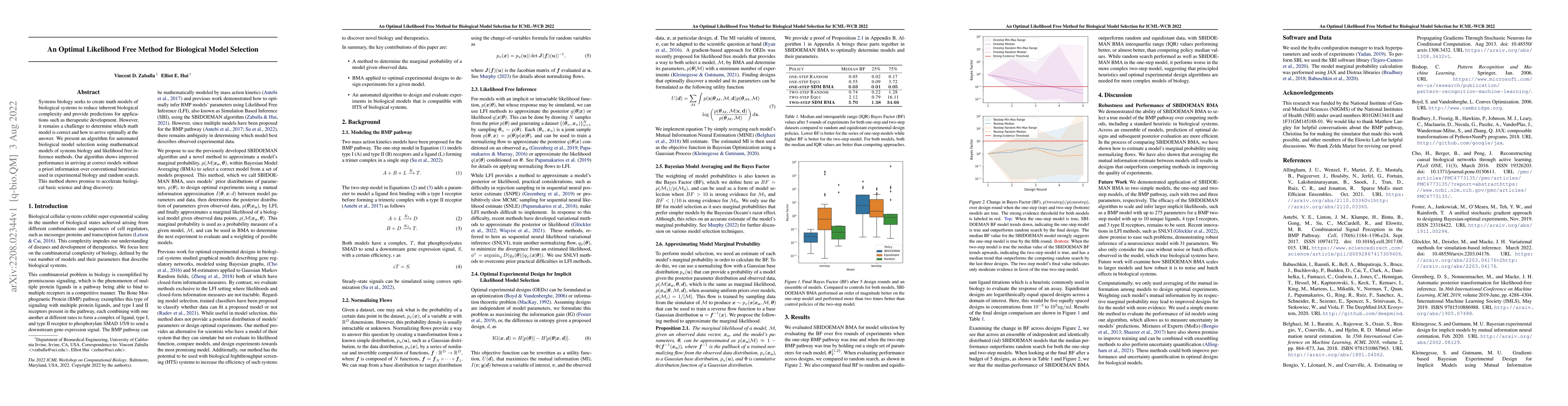 Thumbnail for An Optimal Likelihood Free Method for Biological Model Selection