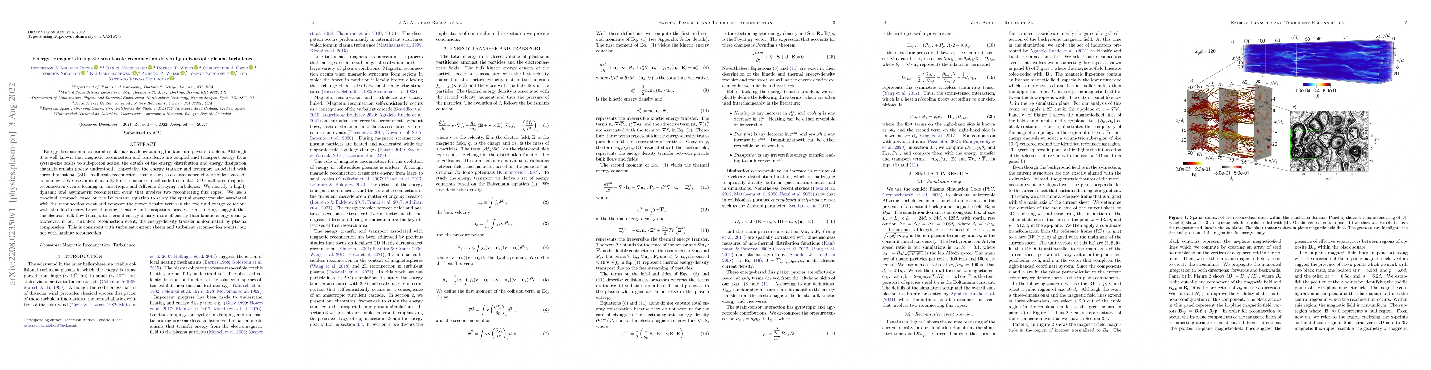 Thumbnail for Energy transport during 3D small-scale reconnection driven by
  anisotropic plasma turbulence