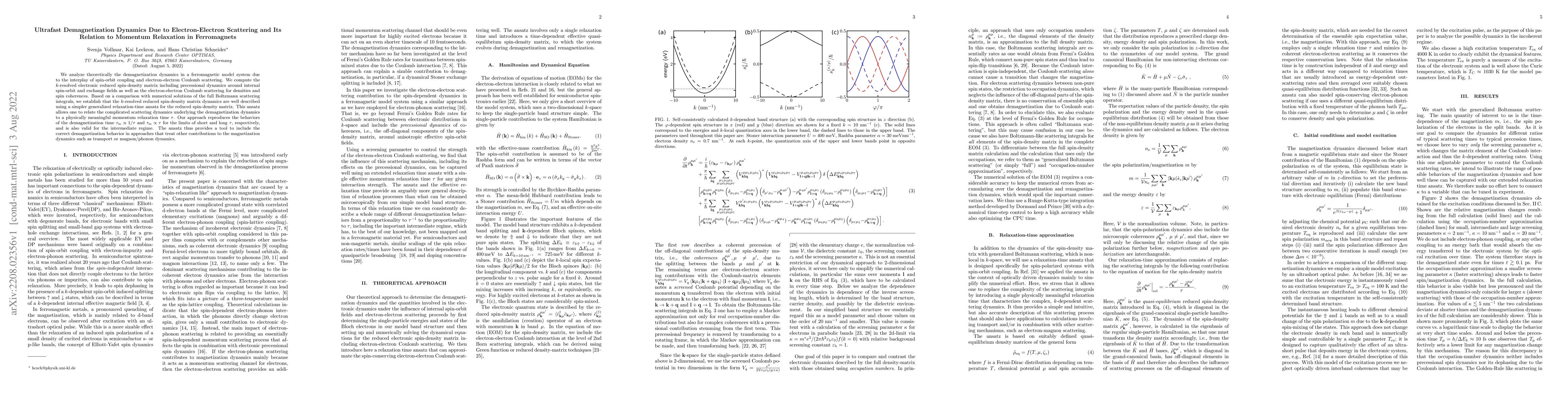 Thumbnail for Ultrafast Demagnetization Dynamics Due to Electron-Electron Scattering
  and Its Relation to Momentum Relaxation in Ferromagnets