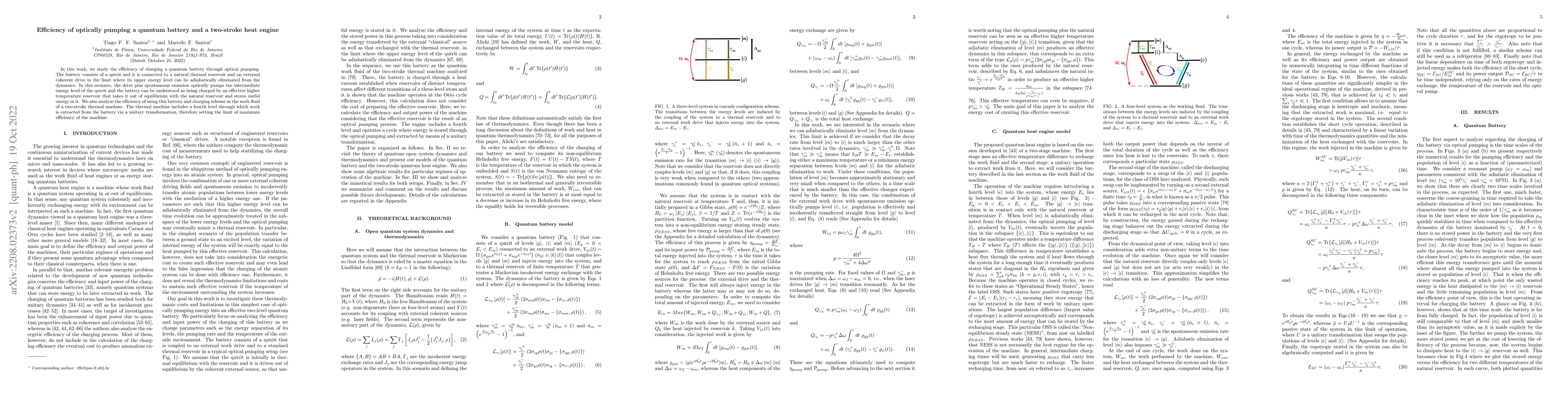 Thumbnail for Efficiency of optically pumping a quantum battery and a two-stroke heat
  engine