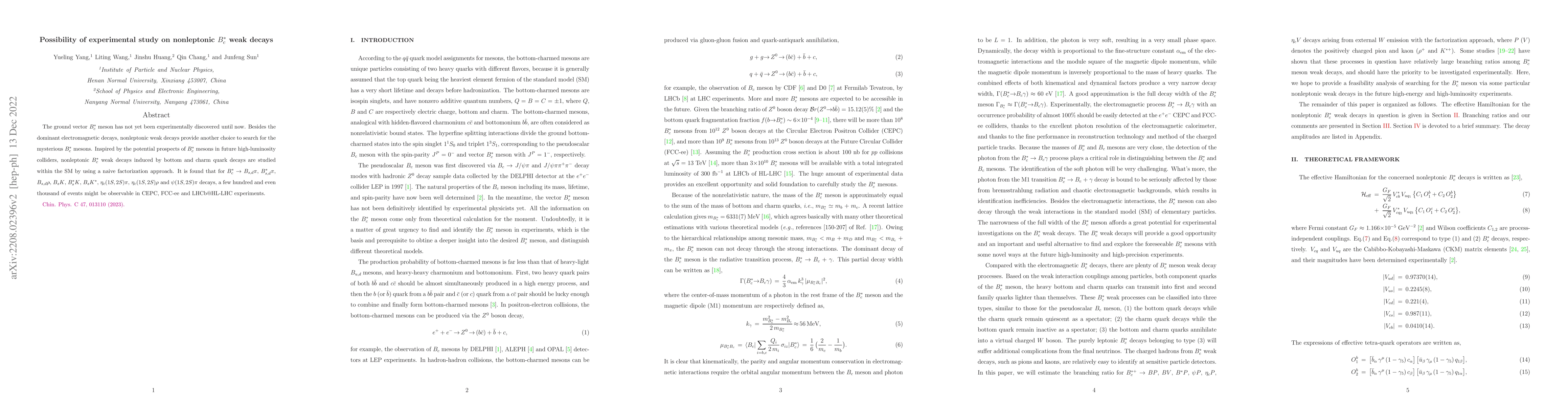 Thumbnail for Possibility of experimental study on nonleptonic $B_{c}^{\ast}$ weak
  decays