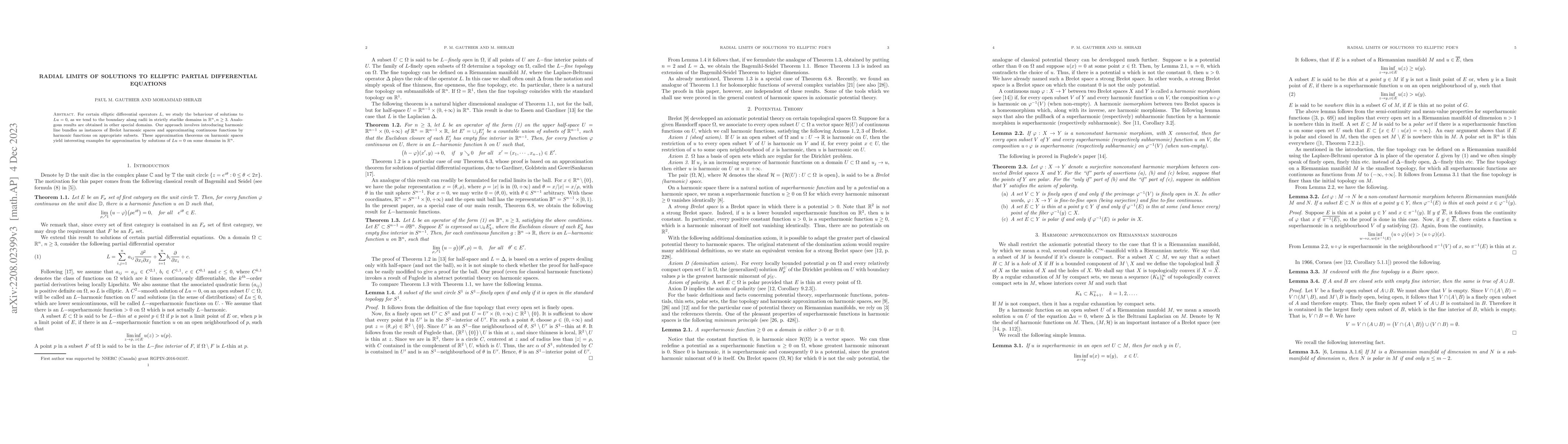 Thumbnail for Radial limits of solutions to elliptic partial differential equations