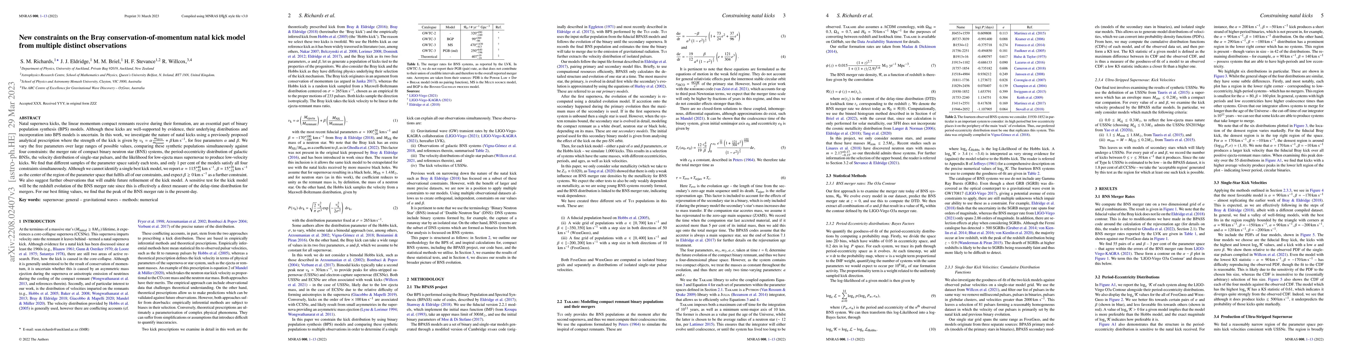 Thumbnail for New constraints on the Bray conservation-of-momentum natal kick model
  from multiple distinct observations