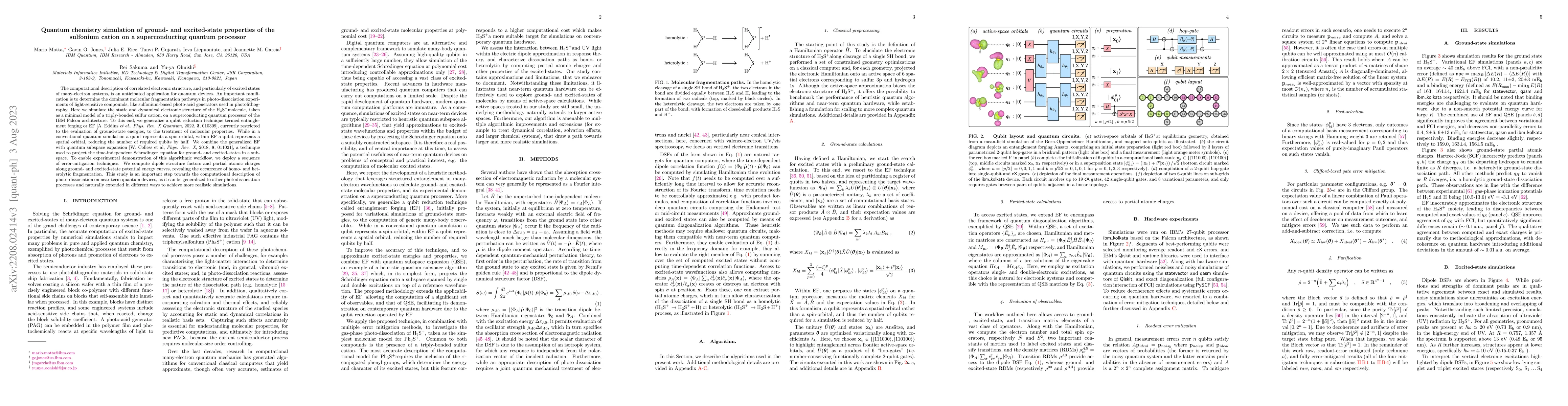 Thumbnail for Quantum chemistry simulation of ground- and excited-state properties of
  the sulfonium cation on a superconducting quantum processor