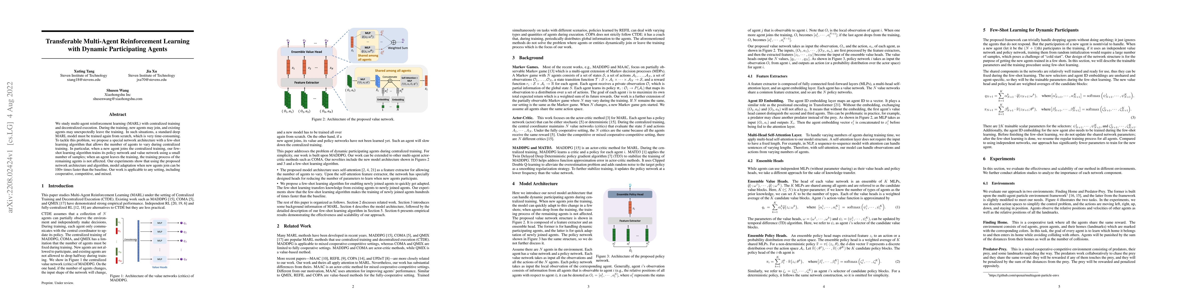 Thumbnail for Transferable Multi-Agent Reinforcement Learning with Dynamic
  Participating Agents