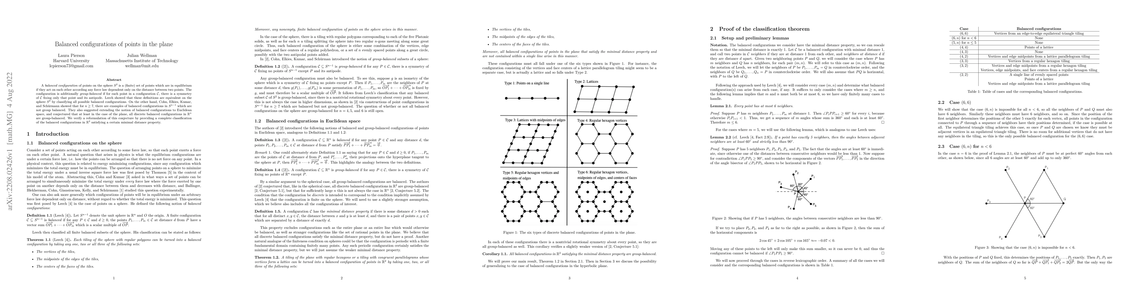 Thumbnail for Balanced configurations of points in the plane