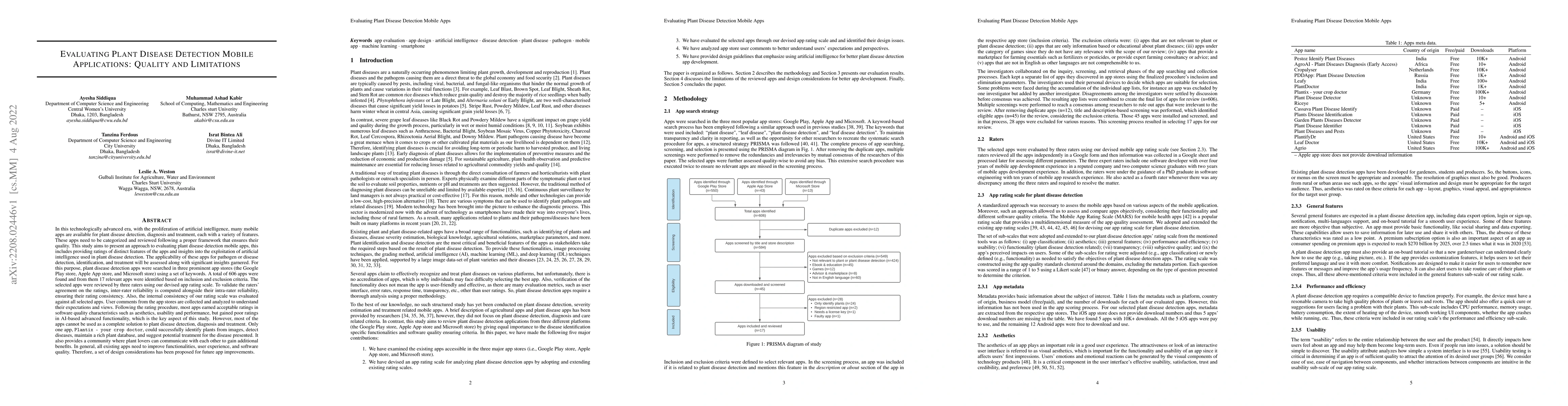 Thumbnail for Evaluating Plant Disease Detection Mobile Applications: Quality and
  Limitations