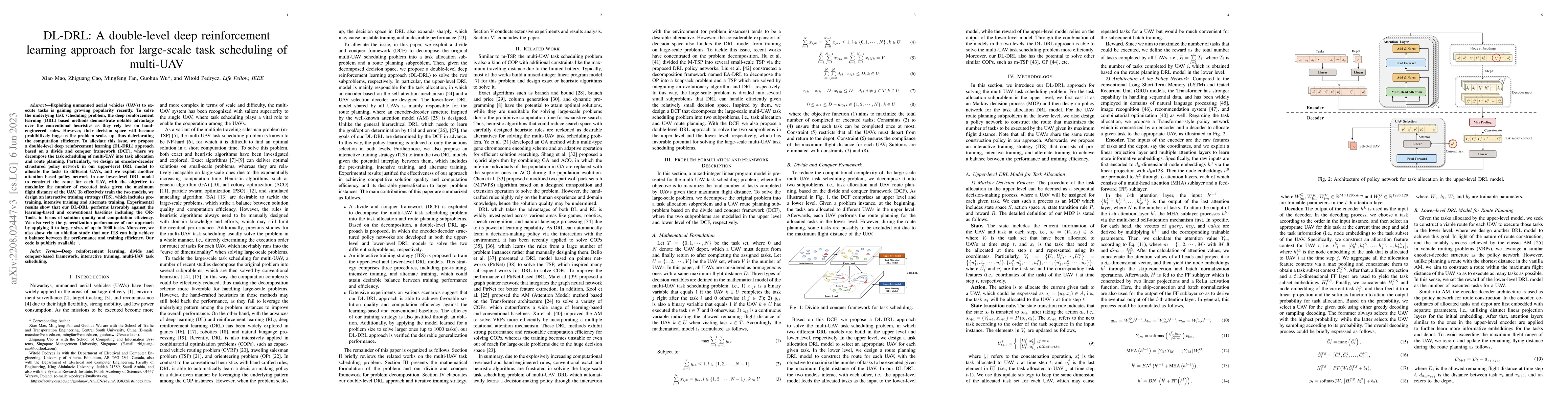 Thumbnail for DL-DRL: A double-level deep reinforcement learning approach for
  large-scale task scheduling of multi-UAV