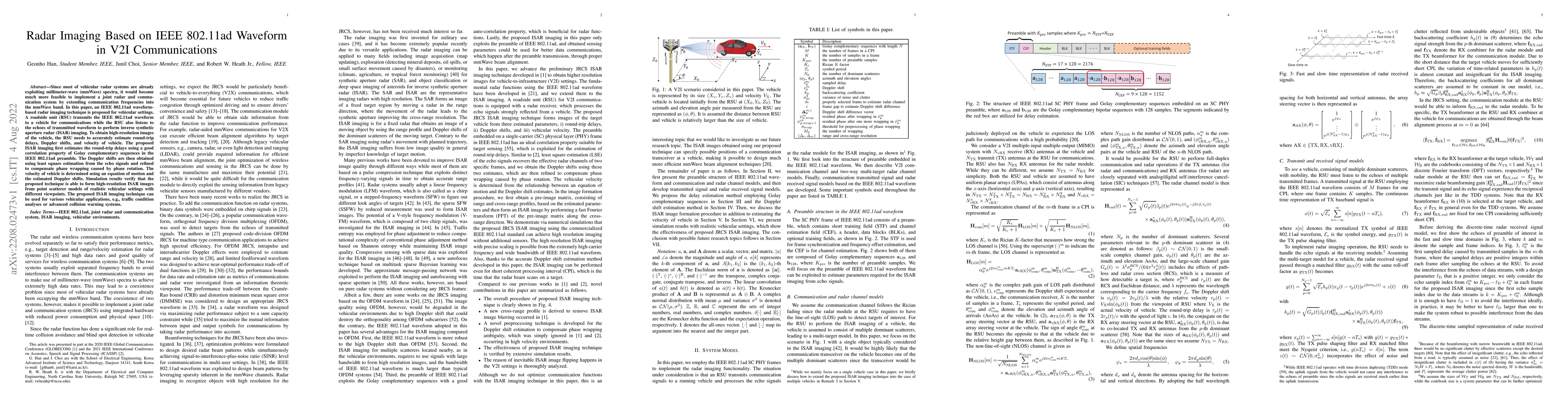Thumbnail for Radar Imaging Based on IEEE 802.11ad Waveform in V2I Communications