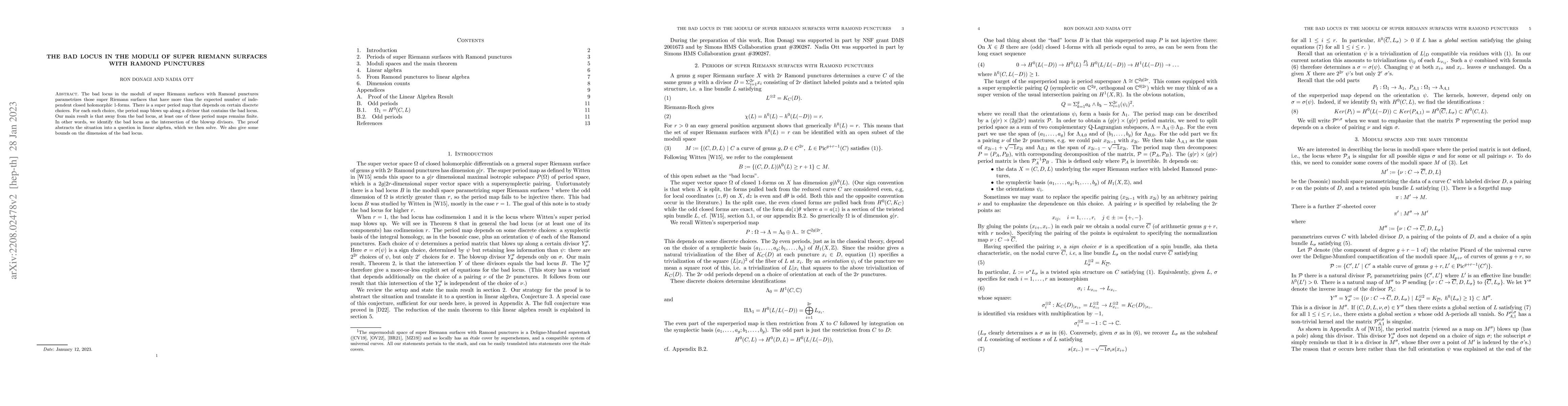 Thumbnail for The bad locus in the moduli of super Riemann surfaces with Ramond
  punctures