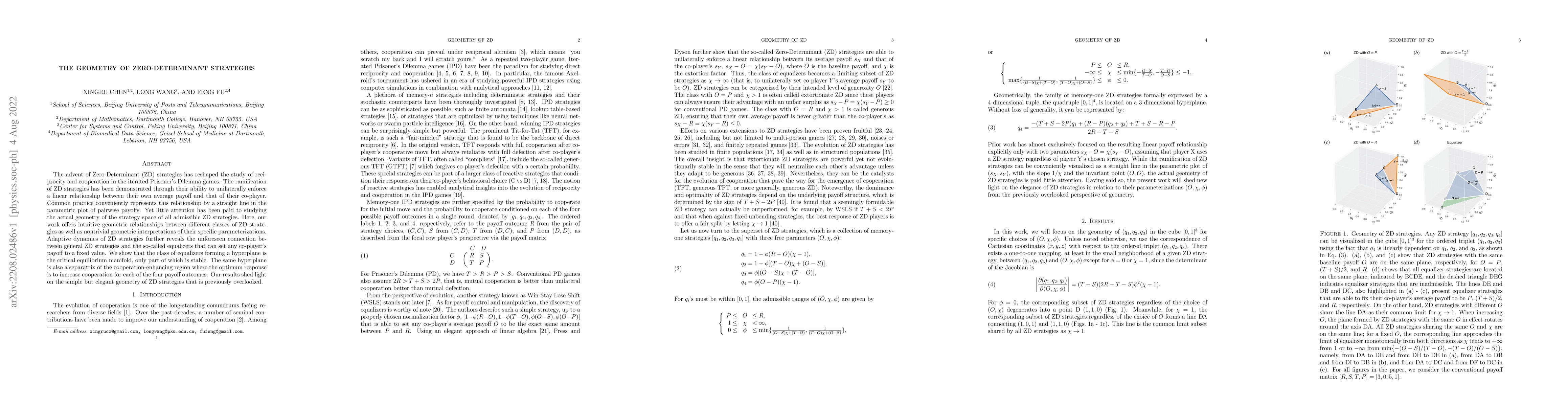 Thumbnail for The Geometry of Zero-Determinant Strategies