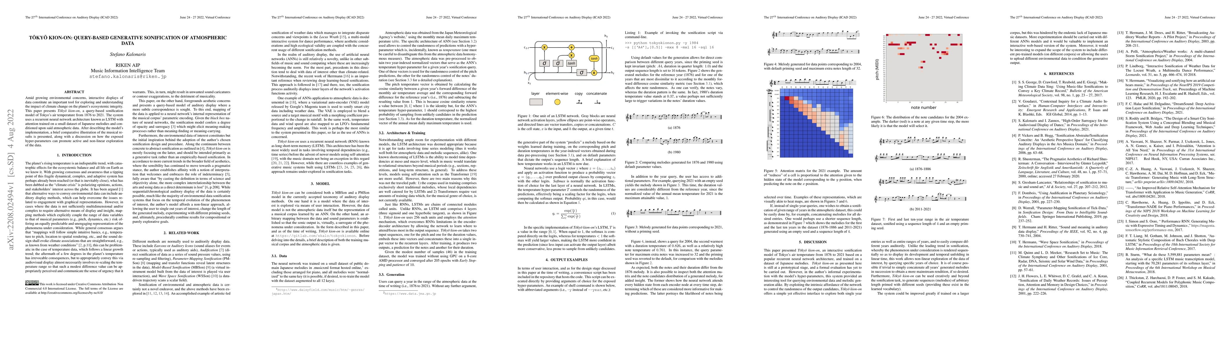 Thumbnail for Tokyo Kion-On: Query-Based Generative Sonification of Atmospheric Data