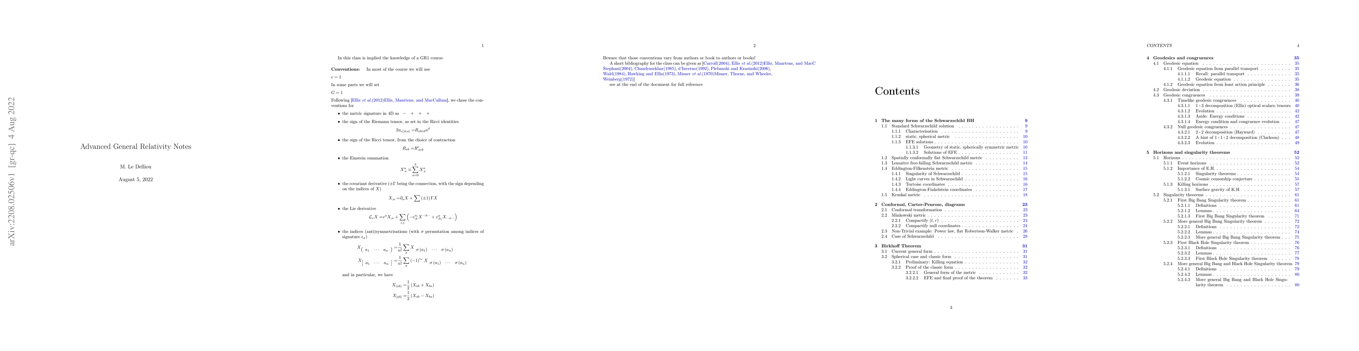 Thumbnail for Advanced General Relativity Notes