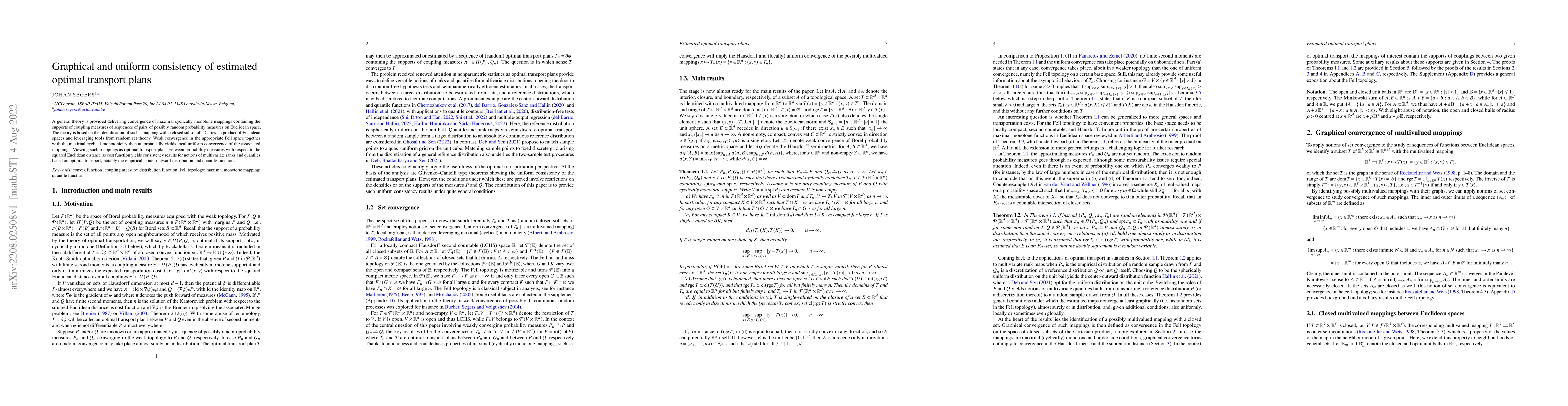 Thumbnail for Graphical and uniform consistency of estimated optimal transport plans