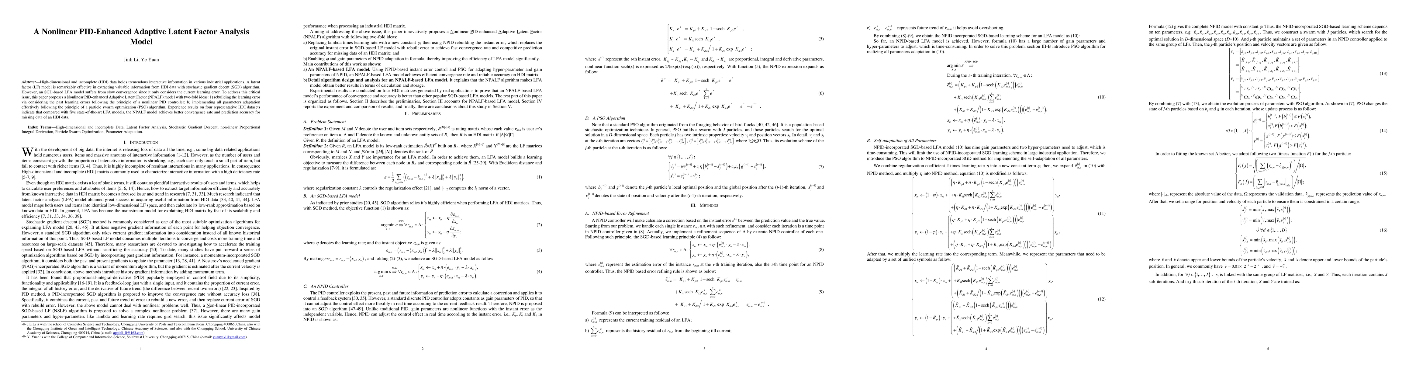 Thumbnail for A Nonlinear PID-Enhanced Adaptive Latent Factor Analysis Model