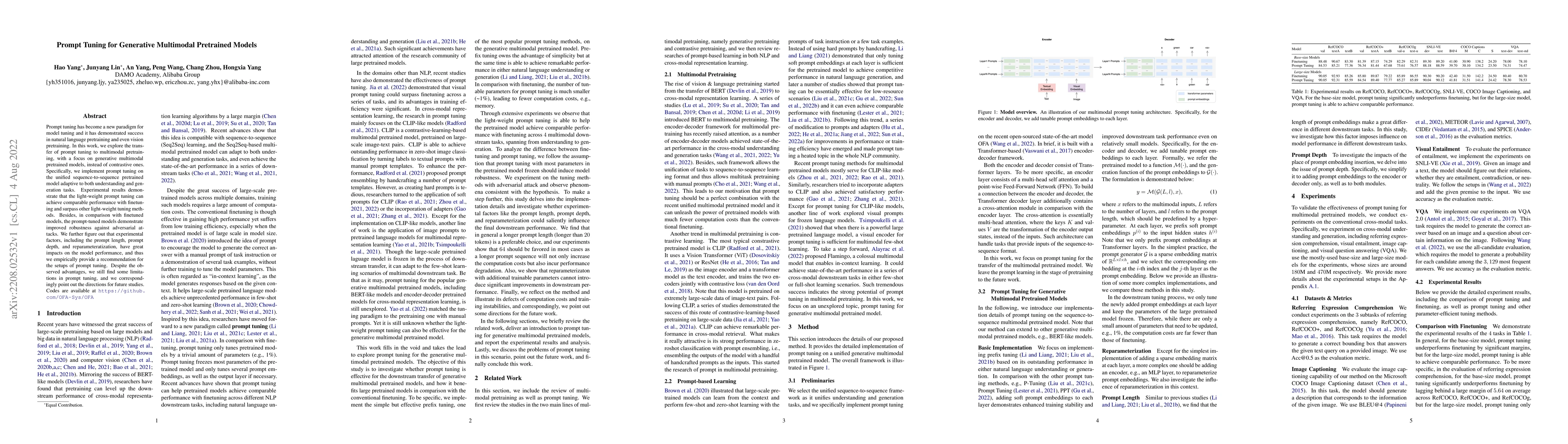Thumbnail for Prompt Tuning for Generative Multimodal Pretrained Models