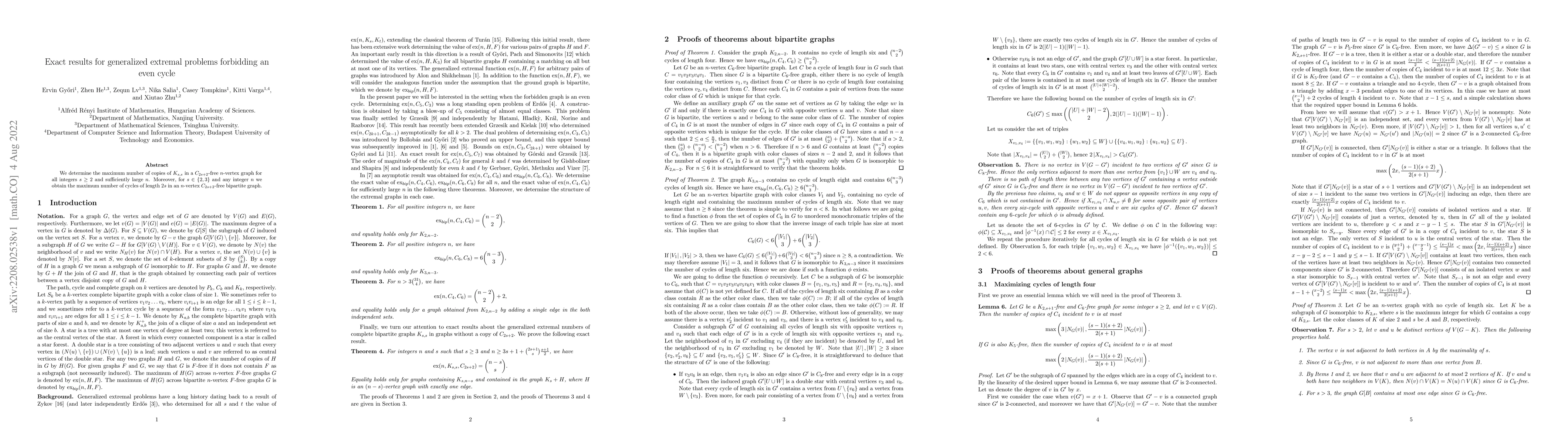 Thumbnail for Exact results for generalized extremal problems forbidding an even cycle