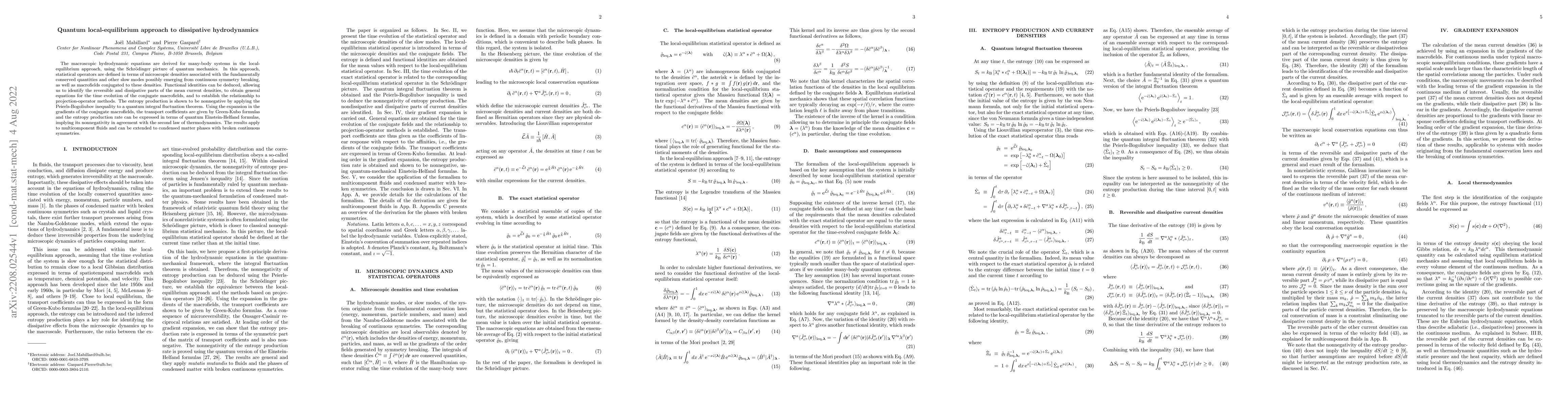 Thumbnail for Quantum local-equilibrium approach to dissipative hydrodynamics