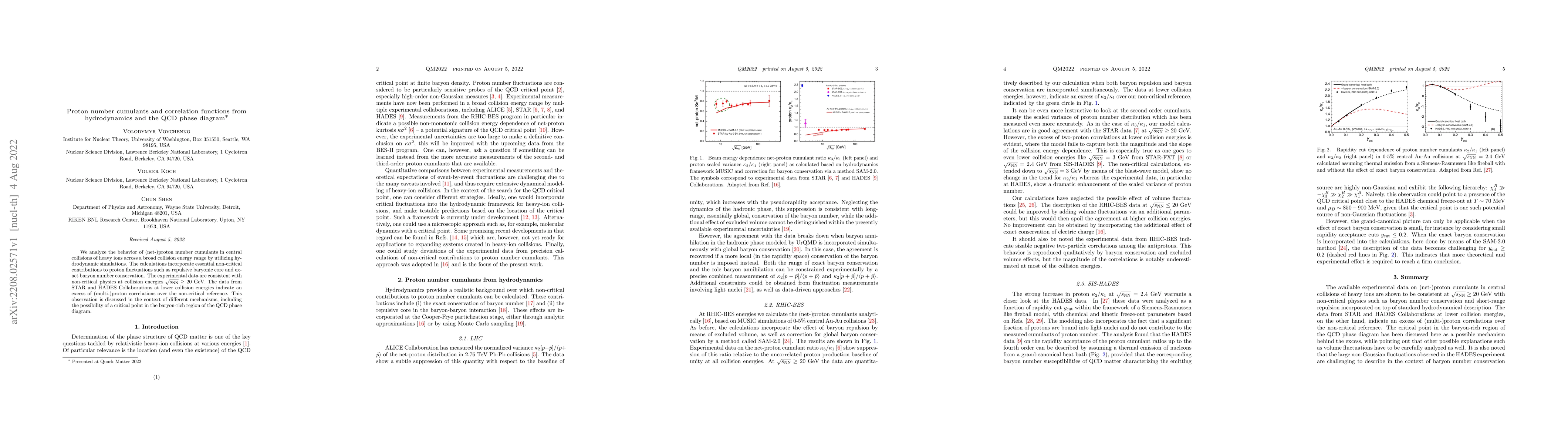 Thumbnail for Proton number cumulants and correlation functions from hydrodynamics and
  the QCD phase diagram
