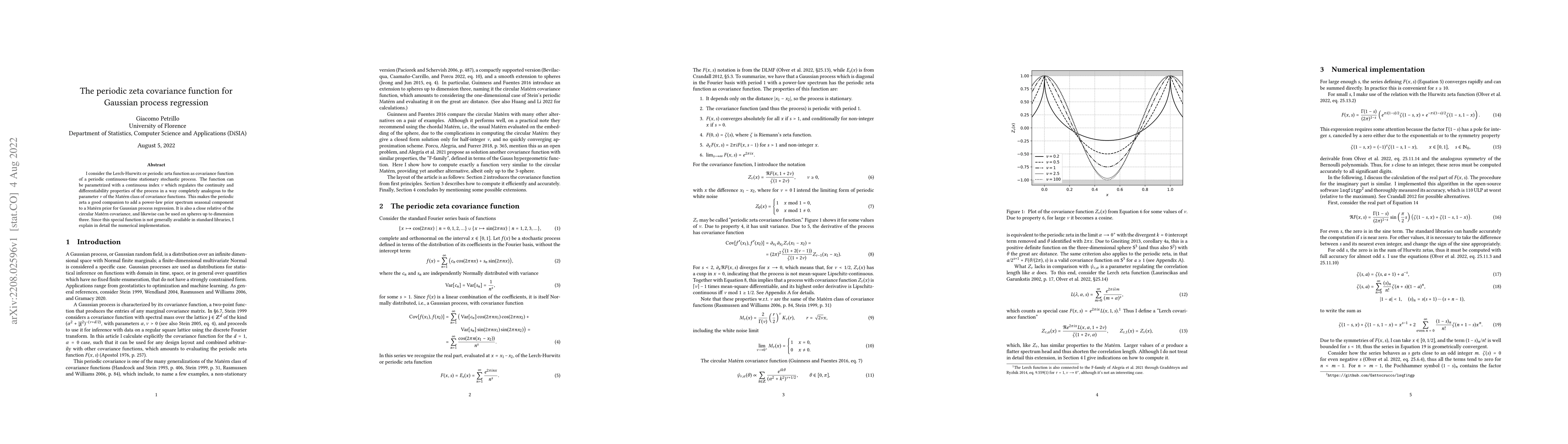 Thumbnail for The periodic zeta covariance function for Gaussian process regression