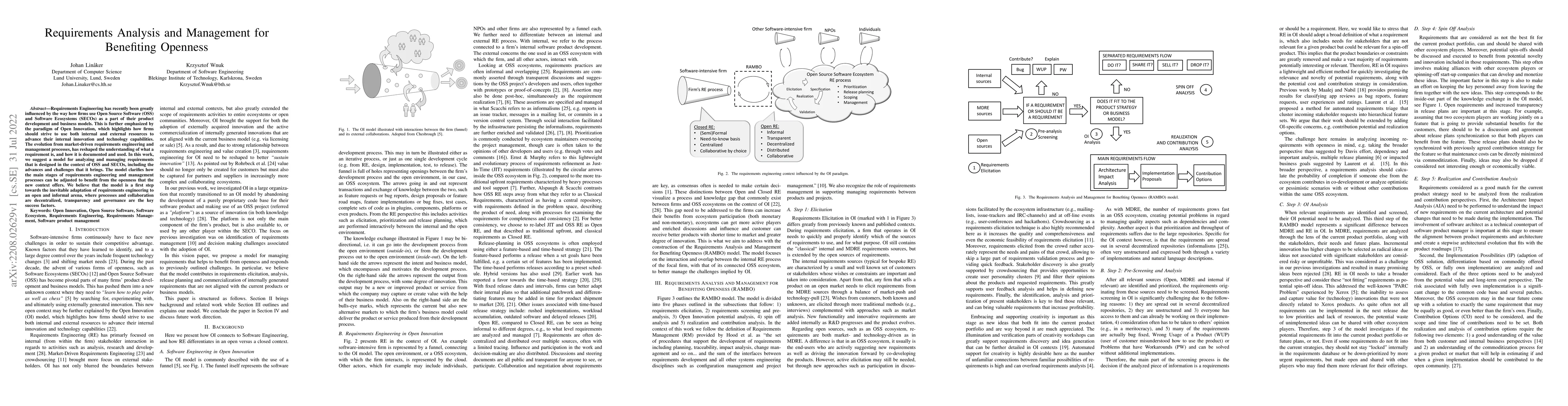 Thumbnail for Requirements Analysis and Management for Benefiting Openness